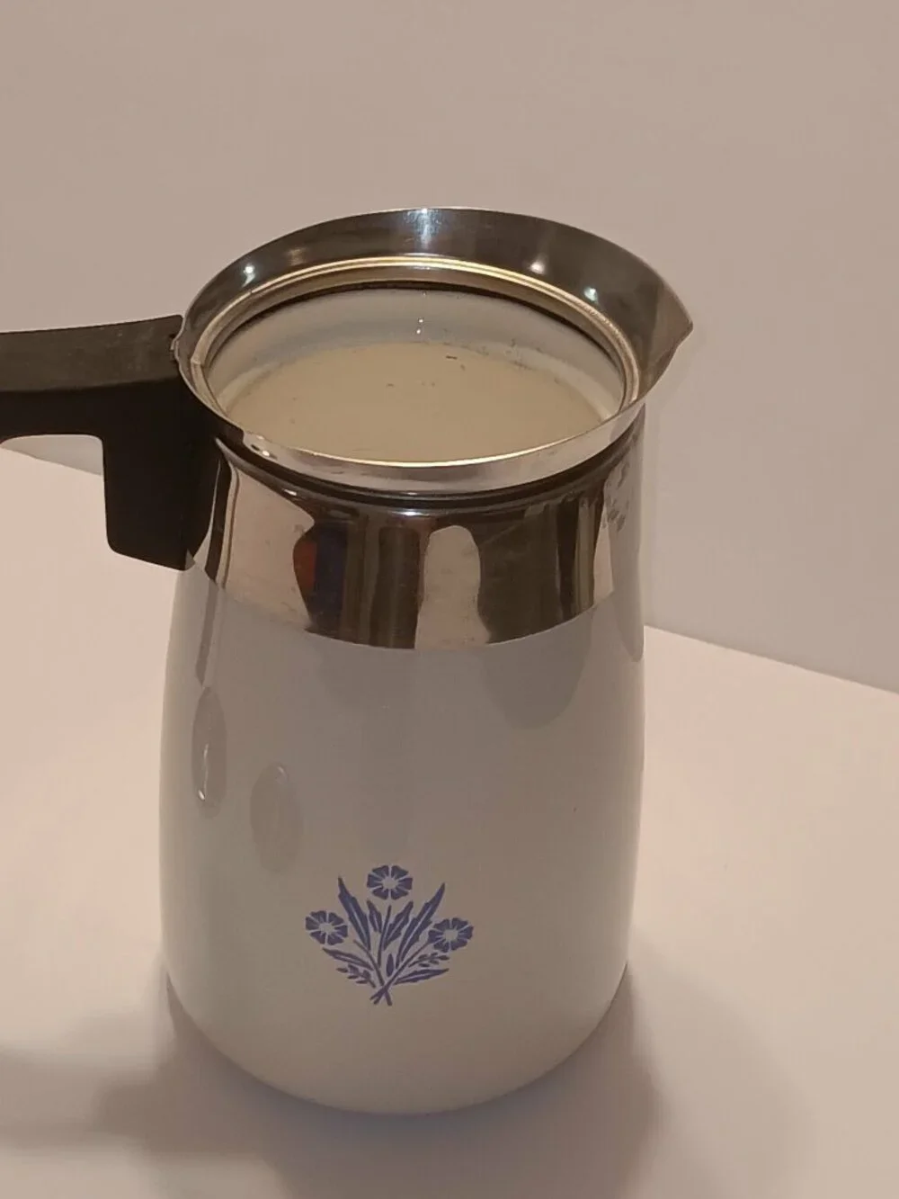 Corelle  Blue Cornflower Stove Top Percolator 6 Cup Coffee Tea Pot Complete EUC